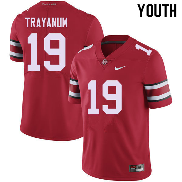 Youth Ohio State Buckeyes #19 Chip Trayanum Red Authentic College Stitched Football Jersey 23VP040LN